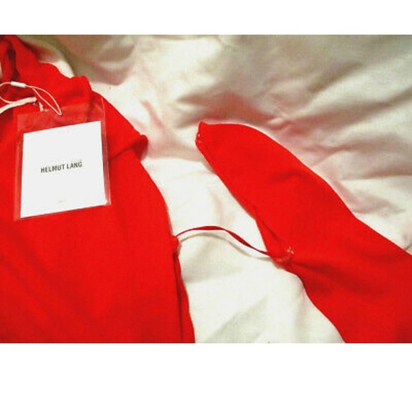 New Helmut Lang Camp Knit Top Detachable Sleeve Orange Fall Autumn 🍂 Halloween - Picture 6 of 7